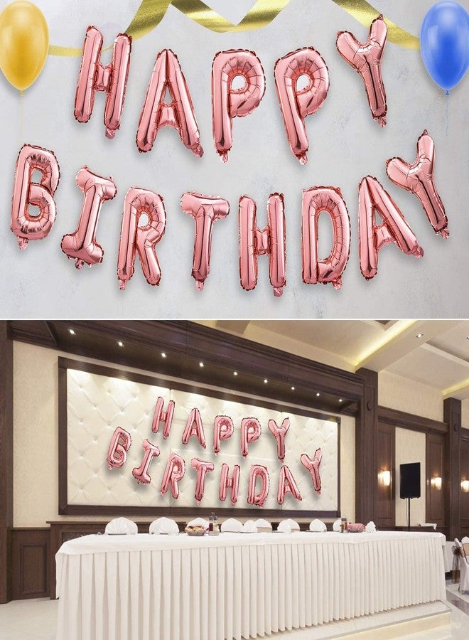 H B MSALA (DEVICE) HBM Happy Birthday Banner Foil Letters | Inflatable Party Decor and Event Decorations for Kids and Adults | Reusable, Ecofriendly Fun (Rose Gold) - Image 3